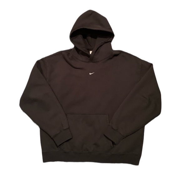 nike middle swoosh hoodie brown